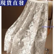 臺南出貨♕【重工刺繡拼接】蕾絲繡花半身裙復古蓬蓬大擺裙精緻花葉水溶蕾絲裙中長款垂墜顯瘦半身裙蕾絲短裙蕾絲連衣裙刺繡洋裝