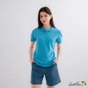 Arnold Palmer -女裝-經典小傘刺繡短袖POLO衫-青藍色