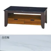【在地人傢俱】23 歡樂購-黃金魚2型柚木色全木心板4尺白岩板二抽大茶几 KH72-7
