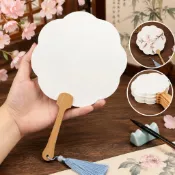 古風空白扇子 宣紙扇 DIY書法扇 迷你團扇 袖珍手拿扇 Q版小扇 古典扇 中國風紙扇 手作扇 扇子