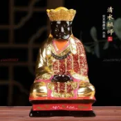 【新品*熱銷】香樟木雕臺金佛像家用清水祖師爺黑面三坪祖師公閩南供奉佛像