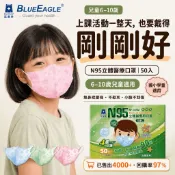 【藍鷹牌官方直營】N95醫療口罩 兒童3D立體 6-10歲 小熊印花 小孩搶著戴 上學 台灣製50片 NP-3DSM
