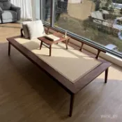 📣新品免運📣新中式羅漢床現代簡約榆木貴妃蹋禪意沙髮客廳床榻陽臺休閒沙髮床 OOPU