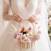 毛線鉤針帶路雞 永生花乾燥花結婚歸寧回禮