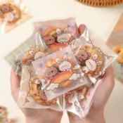 100入 可愛熊兔包裝袋 opp 自黏袋 禮物袋 飾品袋 禮品袋 糖果袋 餅乾袋 點心袋 烘焙 雪Q餅袋 牛軋餅袋