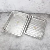 (店+)不銹鋼瀝油盤組燒烤盤瀝水盤油炸盤油切盤