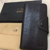 英國名牌dunhill登喜路長夾-咖