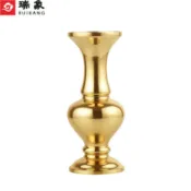 協貿國際日用品生活1館 銅花瓶佛堂佛前插花供佛供財神關公光身黃銅花瓶佛教用品擺件