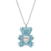 【SWAROVSKI 施華洛世奇】藍色泰迪熊水晶項鍊 5737620
