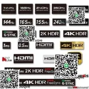 144hz 360hz螢幕貼紙 240hz 4K 2K 1ms G-SYNC筆記本 顯示器貼紙