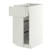 【IKEA 宜家家居】METOD/MAXIMERA 底櫃附網籃/抽屜/門板, 白色/aspudden 淺灰色, 40x60x80 公分