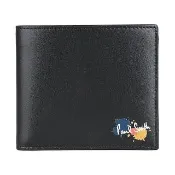 【Paul Smith】PAUL SMITH白字LOGO牛皮8卡對折短夾(黑)