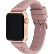 COACH Apple Watch 錶帶 38/40mm 適用 矽膠錶帶 開學購物季 送禮首選- 煙燻粉x玫瑰金(不含手錶)