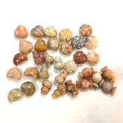 天然珊瑚玉 小吊墜 四葉草 葫蘆 月亮 愛心 糖果 貓爪 隔珠 吊墜 菊花玉 珊瑚化石 菊花石 彩玉 心形 墜子 熊掌