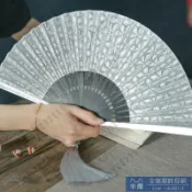 扇子 真絲扇子文藝復古鋁合金邊骨折疊日用小扇子新中式伴手禮 半屋