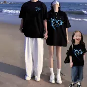 台灣现货 大尺碼純棉親子裝夏天 純棉短袖情侶上衣t 夏季親子服 親子母女裝 家庭裝 家庭服 全家裝 全家服 情侶短袖T恤