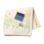 BURBERRY 巴寶莉 嫩綠花蹤戰馬圖騰刺繡LOGO迷你小方巾(淺粉黃/20CM)