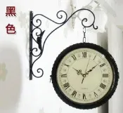旺角小鋪——鐵藝大掛鐘 客廳鐘表 雙面鐘 靜音 歐式復古 太陽機芯 鐘表進口太陽機芯 居家裝飾送朋友禮物