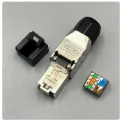 免工具壓接 RJ45屏蔽式網路水晶頭 超六類 Cat.6A 可重複使用