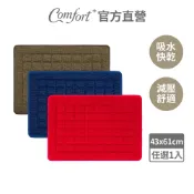 【Comfort+ 舒適家】光織立體記憶綿地墊_深夜藍/焦糖棕/石榴紅_瞬吸水 記憶眠 保暖保溫 浴室踏墊 浴墊