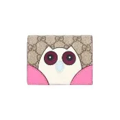 【GUCCI 古馳】GG Logo 縫線設計ㄇ形拉鍊長夾(裸粉色)