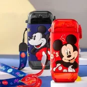 【優貝選】迪士尼/費雪Fisher price 立體3D圖案矽膠包覆方形兒童用吸管水壺280ML(平輸品)