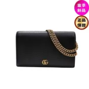 Gucci 497985 GG Marmont 黑色皮革 WOC包