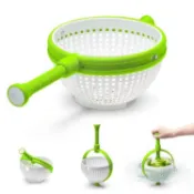 ✨臺灣熱銷✨新款Salad Spinner沙拉旋轉甩幹器廚房蔬菜清洗器離心甩水瀝水籃$_$