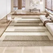 【匠俱】加厚加密羊羔絨客廳地毯/臥室床邊墊160*230cm(點塑防滑底背/暖絨親膚/防滑耐磨/奶油風幾何地墊)