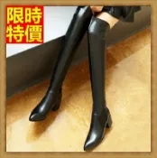 現貨+預購 過膝長靴女鞋子-純色百搭小尖頭性感顯瘦真皮女靴子71ab4【獨家進口】【米蘭精品】