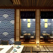 和風墻紙日係裝修日式風格個性日本料理拉麵壽司店海浪浮世繪壁紙 R8RF