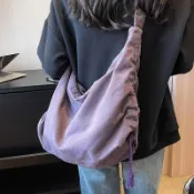 寓偉 休閑大包包女2026新款時尚布包韓版輕便單肩包大容量托特包餃子包