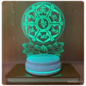 禪道院 佛像 陀羅尼 長生燈 佛堂燈 神像 供佛 光明燈 祈福 保平安 創意節能LED觸摸七彩六字大明咒燈供奉燈臥室燈床