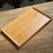 全球選品1館 生活百貨 日式家用直角托盤簡約水果餐桌竹盤木盤子木質托盤圓盤茶盤燒烤盤