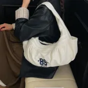限時下殺！！美式復古休閒大容量雲朵包女2025新款運動通勤手提單肩腋下餃子包0507