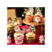 (店+)《巧緻》18枚  聖誕節蛋糕插牌 聖誕節裝飾卡紙 聖誕節插卡 聖誕節插牌