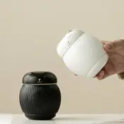 全球選品1館 生活百貨 招財貓小號茶葉罐家用可攜式陶瓷茶倉密封罐儲存罐茶道配件禮盒裝