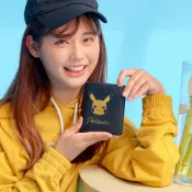 【OUTDOOR】寶可夢Pokemon 金典皮卡丘 對折短夾 皮卡丘短夾 證件票卡夾層 可勾隨身鑰匙