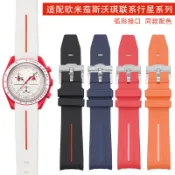 弧口高檔TPU歐米加斯沃琪聯名款登月行星手錶錶帶swatch硅膠錶帶 AXPB