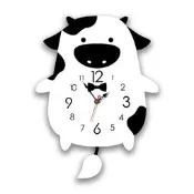 TMU銷兒童咯嗵搖擺掛鐘創意家居裝飾鐘奶造型搖尾巴時鐘