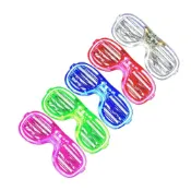 (店+)〔小島百貨〕實品拍攝 現貨 H5冷光眼鏡 百葉窗 LED眼鏡 發光眼鏡 內附電池 派對尾牙 節日活動
