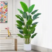 ✨快速出貨✨可開發票✨仿真綠植旅人蕉ins風輕奢室內客廳大型天堂鳥盆栽假樹假植物裝飾