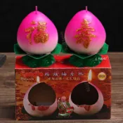 壽桃燈 供奉壽桃燈 蓮花蠟燭 僊桃蠟燭 供佛僊桃燈 拜拜蠟燭 生日祝壽賀壽蠟燭 佛菩薩聖誕壽桃蠟燭11/4