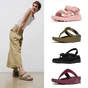 【FitFlop】防水可調式/水鑽金屬/Z字亮片/素面鬆緊/花卉皮革/夾腳後帶涼拖鞋-女(多款)
