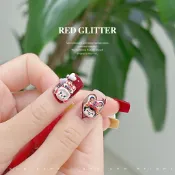 🎀秋冬上新🎀爆款中國風網紅新年聖誕舞龍舞獅樹脂立體可愛卡通醒獅美甲飾品鑽