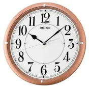 SEIKO 滑動式秒針 靜音掛鐘-香檳框/31cm