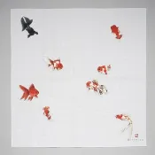 KASHIKO金澤九谷燒手工製風呂敷 – 金魚 / 二巾 純棉 京都百年