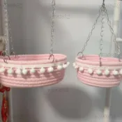 小寵吊床 吊籃 倉鼠睡窩 倉鼠吊籃 倉鼠玩具 鞦韆 睡窩 花枝鼠倉鼠金絲熊蜜袋鼯松鼠吊牀懸掛窩玩耍休憩編織可愛彩色小屋