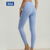 OLALA 加高腰無T線裸感瑜伽褲女蜜桃臀後口袋健身褲
