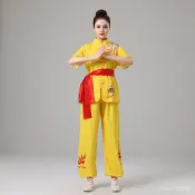 新款打鼓服舞龍舞獅錶演服男女生秧歌服裝腰鼓服武術練功服演出服 4ERT